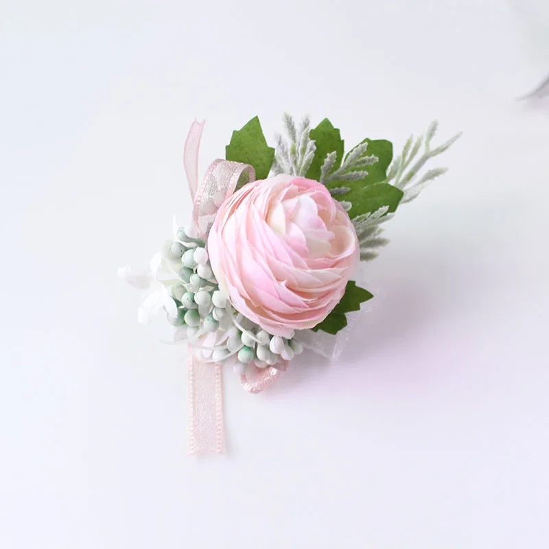 wedding boutonniere Wrist Corsage Bracelet  (2)