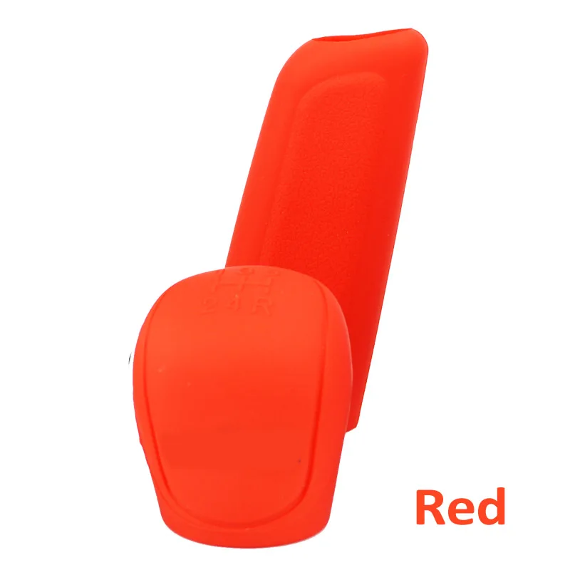 Резиновый протектор оболочка рукоятки рычага переключения передач защита ручного тормоза для hyundai Accent Azera Elantra Solaris Verna Santa Fe IX45 Sonata - Название цвета: A-Red