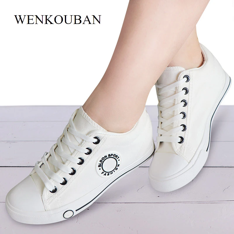 Women Vulcanize Shoes White Canvas 