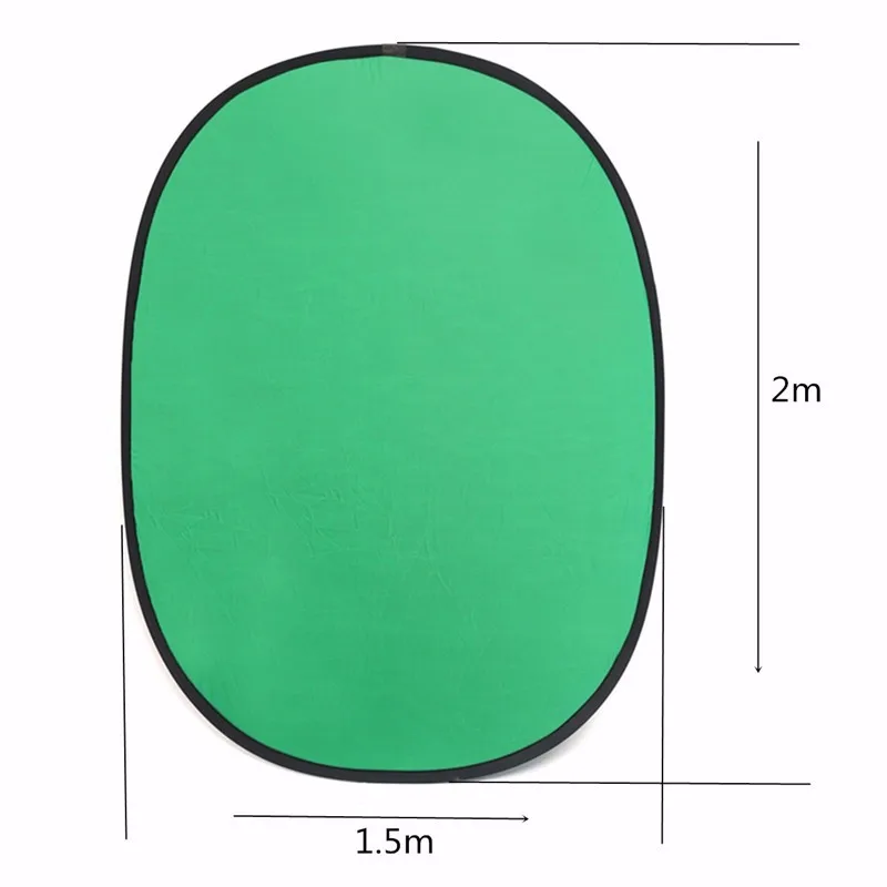 Немнущийся хлопок складной фон 5'x7'150x200cm зеленый и синий хромакей экран 2в1 твист фон доска+ сумка для переноски