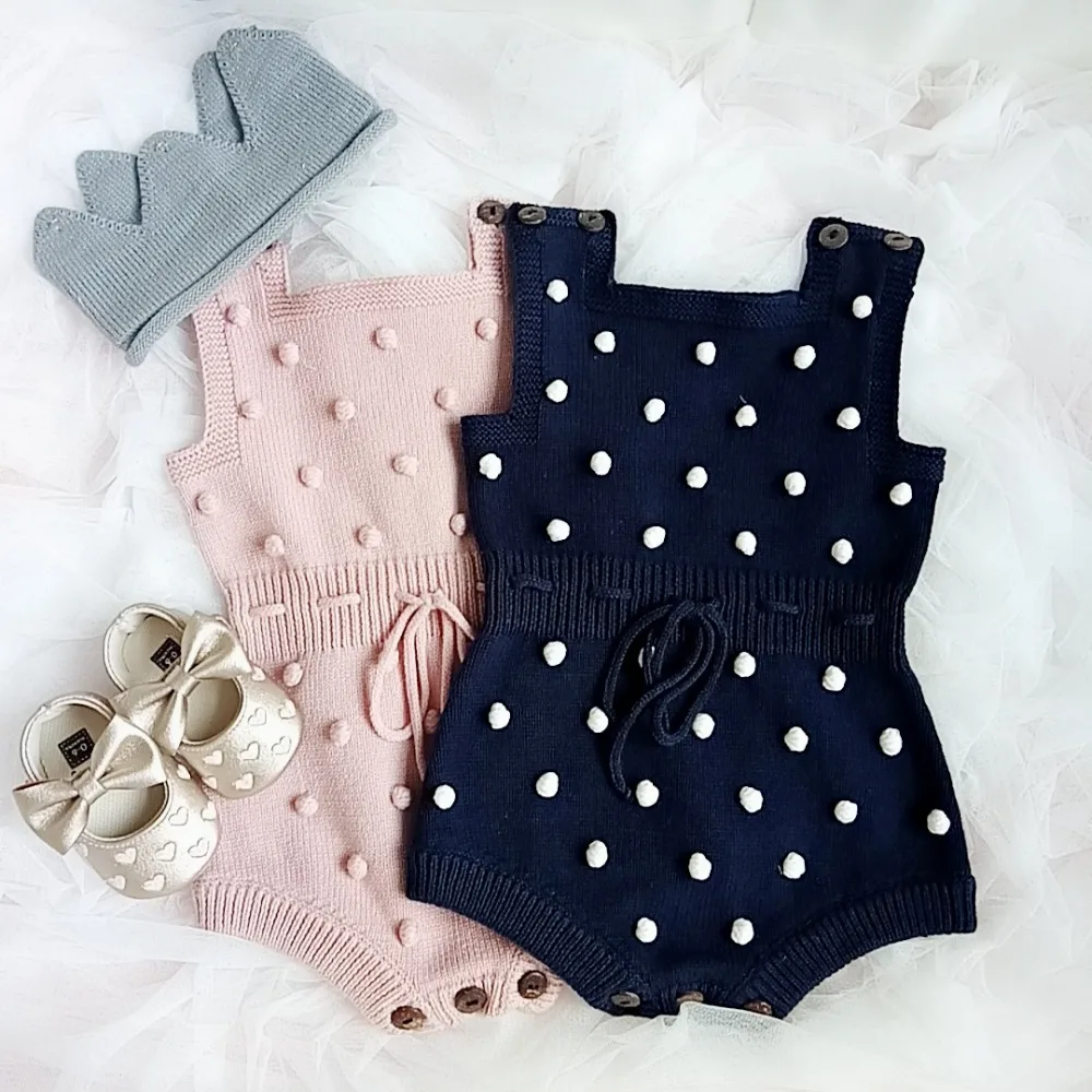 

2019 Spring Baby Knitted Rompers Cute Newborn Baby Girl Clothes Overalls Kids Knitted Jumpsuits Newborn baby outfits clothes
