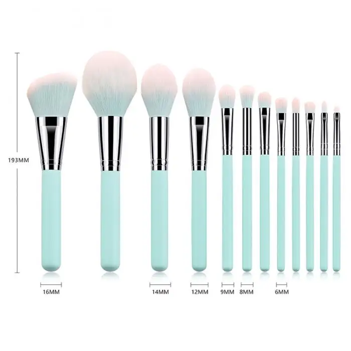 Pincéis de Maquiagem Sombra de Olho Conjunto Azul Claro Blush pó Ferramentas Cosméticas 88 12 Pçs 15 Cheap Aplicador de sombra