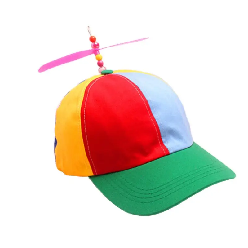 

Adult Kid Summer Helicopter Propeller Baseball Cap Colorful Patchwork Dragonfly Beaded Cosplay Party Adjustable Snapback Dad Hat