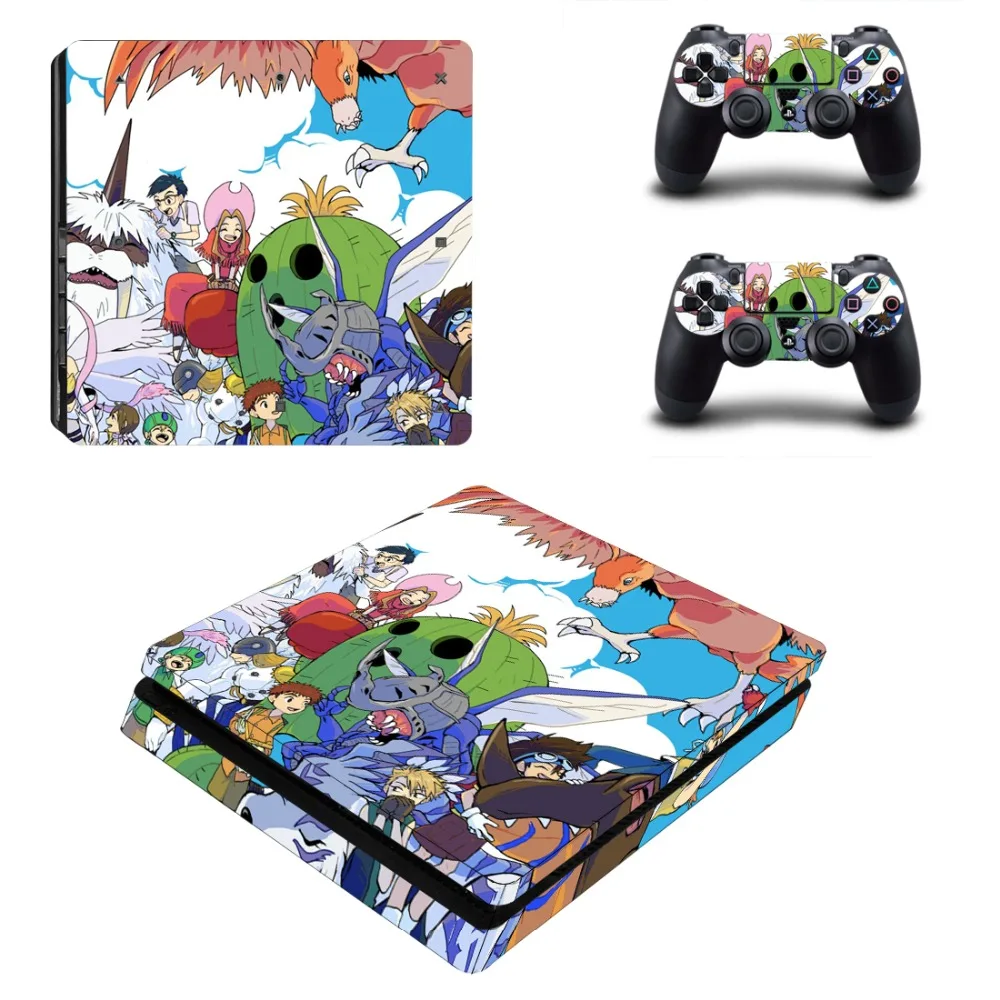 Digimon Adventure Digital Monsters PS4 Slim Skin Наклейка для PlayStation 4 консоль и контроллер наклейка