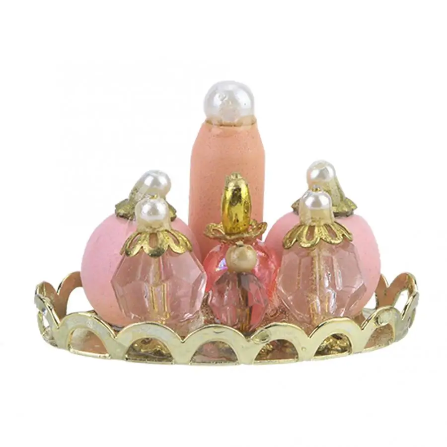 

1/12 Dollhouse Miniature Perfume Bottle Bottle Tray Set Doll House Makeup Perfume Bathroom Decoration Accessory