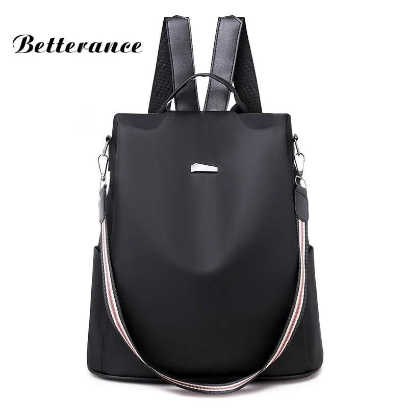 Betterance женский нейлоновый рюкзак Противоугонная школьная сумка для девочек-подростков Femme Mochila женский походный рюкзак мода Sac A Dos - Цвет: black