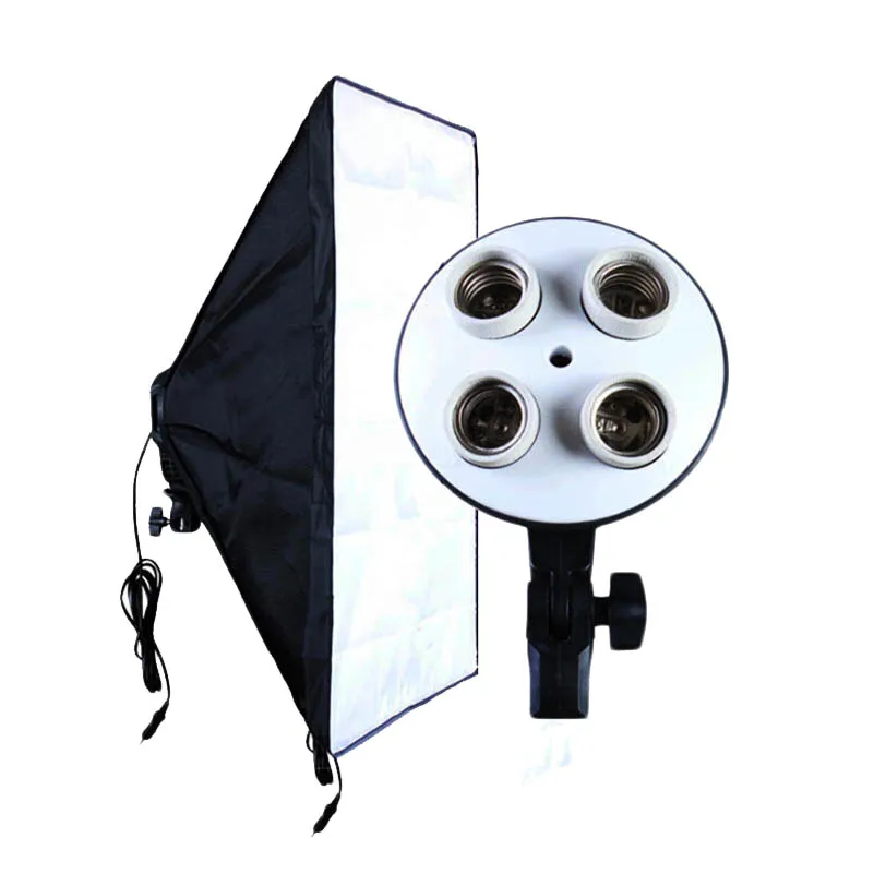 Photo Studio Accessories Soft Box 100V 240V 4 Socket Lamp Holder 50 70CM Light Softbox Photography