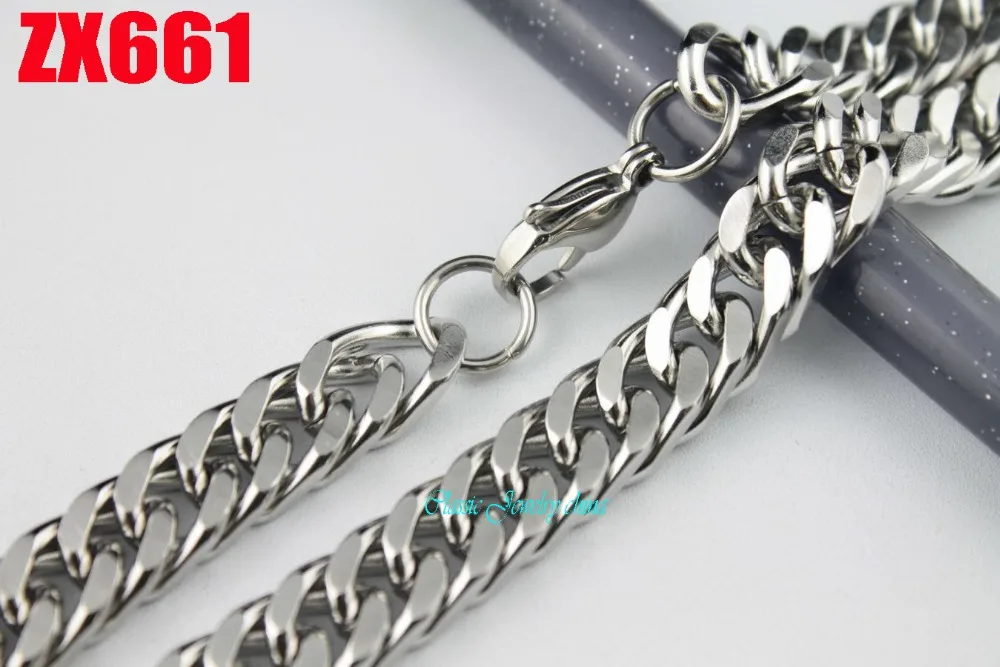 

10.6mm big four surface flat NK chain 100% stainless steel necklace Cuba chain fashion chains 20pcs ZX661