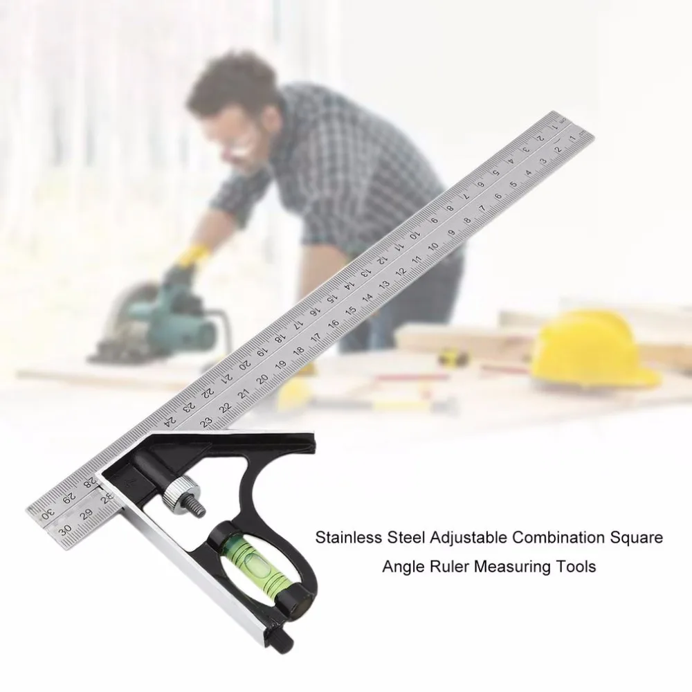 

Adjustable Engineers Combination Square Set Ruler Angle Finder Protractor Angle Ruler Multi-function Measuring Engineer Tool