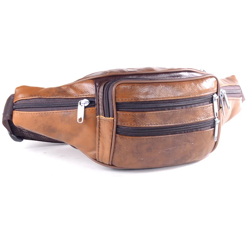 

Genuine Leather Waist Packs Fanny Packing Waist Bag Phone Pouch Bags Travel Waist Pack Male Small Waist Bag mens Leather Pouch
