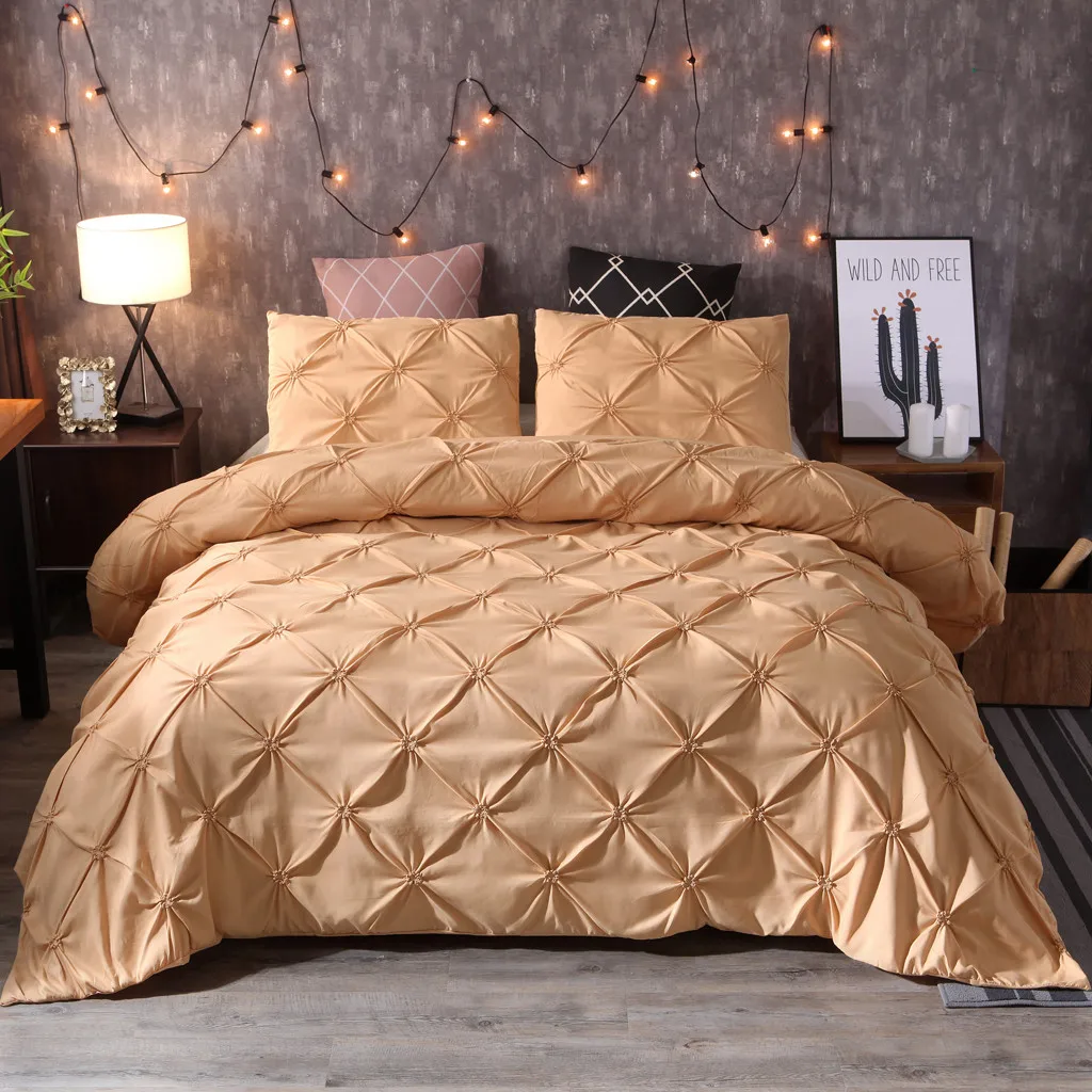 2019 new Fashion polyester fabric flower solid color gold bedroom