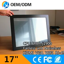 Fanless and noiseless 17″ industrial PC touch screen pc Resolution 1280×1024 with J1900 1.99GHz cpu 8GB DDR3 128G SSD