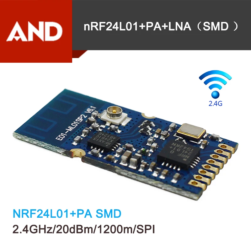 2pcs Nrf24l01 Pa Lna 2 4ghz 100mw 1 2km Spi Rf Wireless
