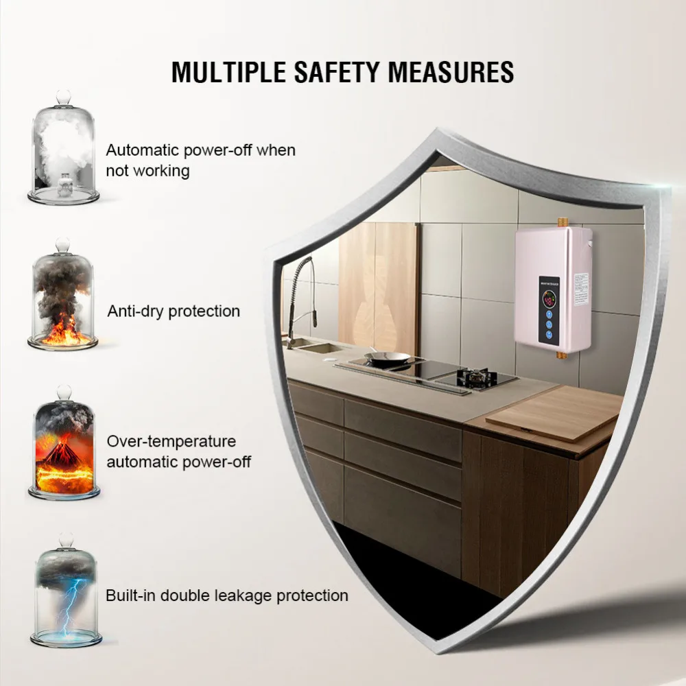 5500 Вт мини мгновенный Электрический водонагреватель, безрезервуарный душ, система горячей воды для кухни и ванной комнаты, Новинка