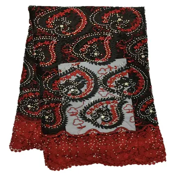 

High quality Nigerian CORD lace fabrics for wedding 2018 Latest african french lace fabric with stones HJ730-1