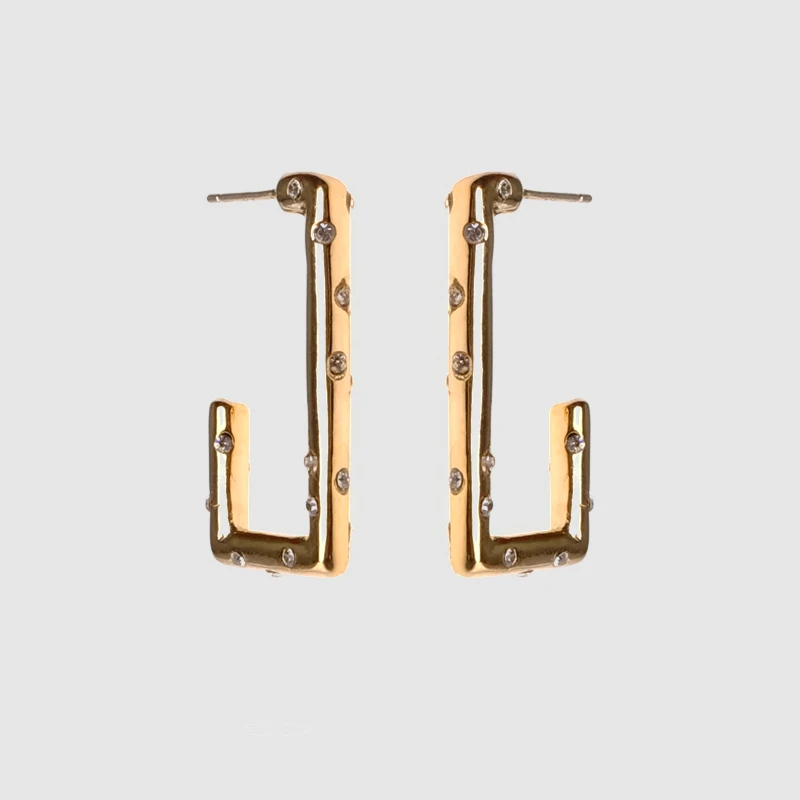 Мини золотые стильные серьги-гвоздики