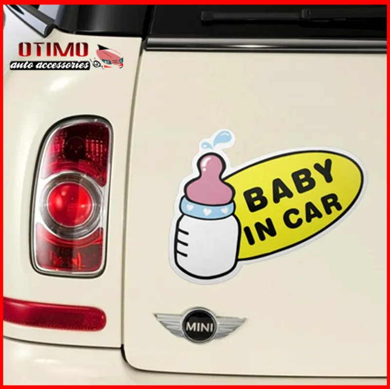Car Styling Baby In Car Stickers Funny Creative Reflective Car Stickers