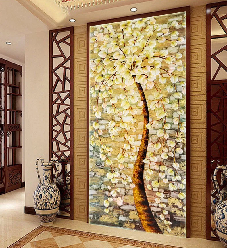 120*65 Needlework,DIY DMC Cross stitch,Set Full Embroidery kit,Luxury Lucky Rich Tree flower