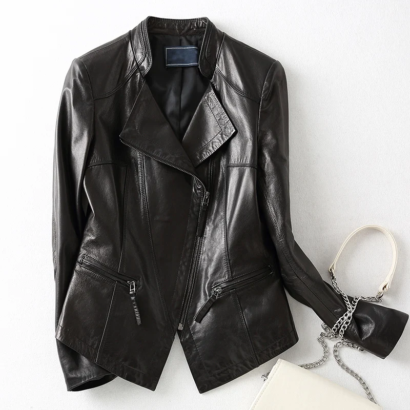 

Women's Fur Coat Real Genuine Leather Jacket Women Clothes 2019 Korean Vintage Spring Autumn Slim Sheepskin Coat Outwear ZT2350