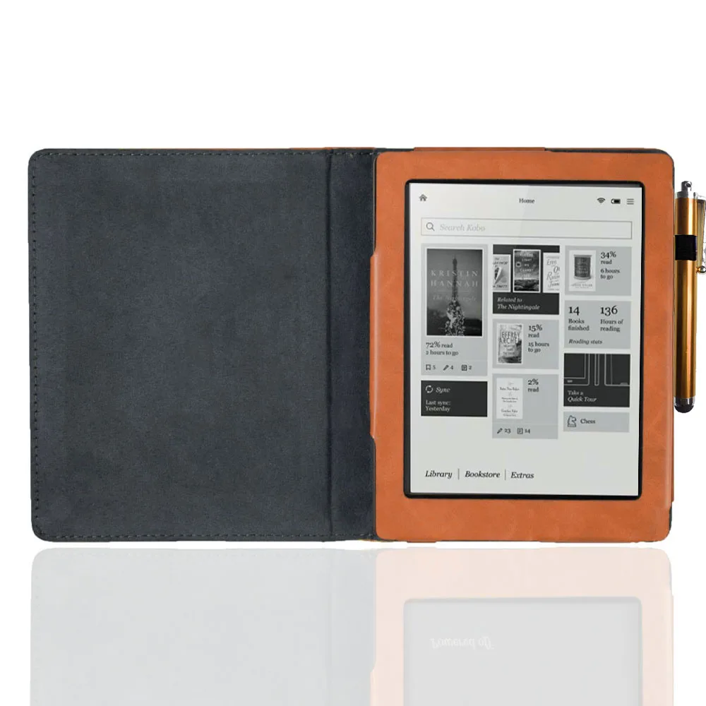 High Quality Book Cover For Capa Kobo Aura N514 Model EReader Ebook Case with Flip Book For Rakuten Aura 6 inch 2013 - 5
