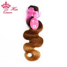 Queen Hair Products Ombre 3 Tone Color (#2/#6/#27) Brazilian Hair Body Wave 100% Remy Human Hair Bundles Free Shipping