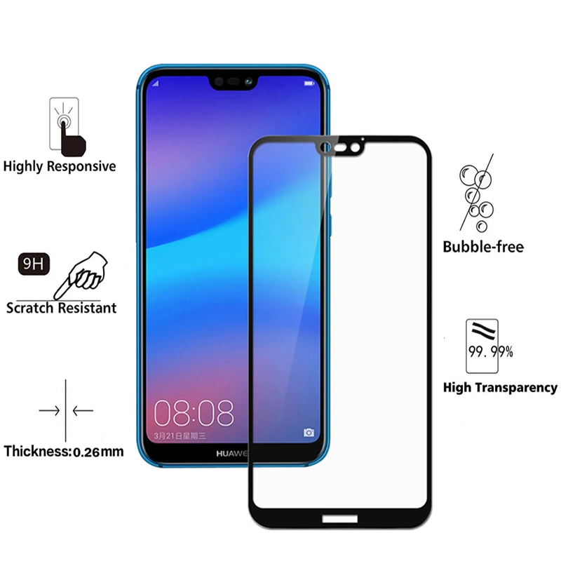 Защитная пленка из закаленного стекла для huawei P20 lite рro P30 полное покрытие Экран протектор для huawe P20 свет 20pro Защитная пленка для huawei я P30