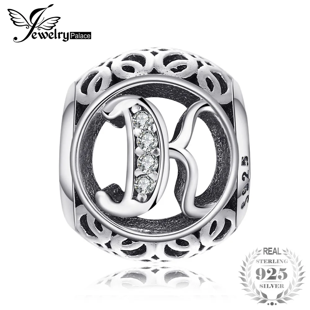 Jewelrypalace Винтаж Письмо K Шарм браслет фианит aucthentic 925 серебро | Украшения и