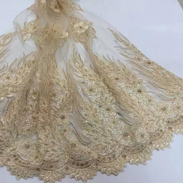 New Matte Double Sided Bone Flowers Embroidery Sequins Beads New Matte Double Sided Bone Flowers Embroidery Sequins Beads Fabrics Wedding Dress Fabric