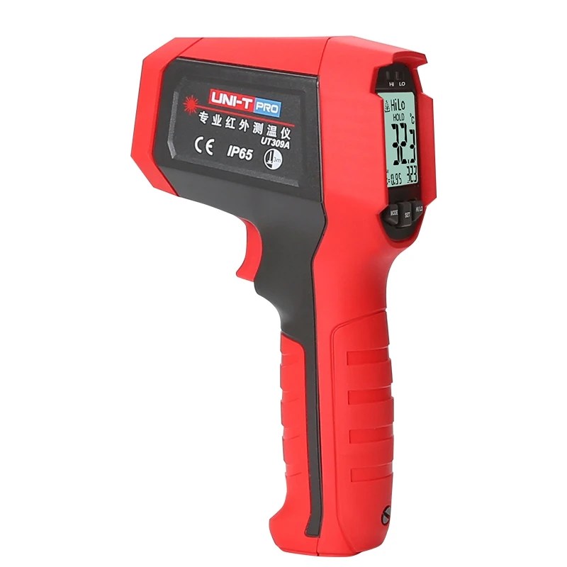 

Uni T UT309A Laser IR Infrared Digital Thermometer Non-Contact Temperature Gun 450C Pyrometer LED Backlit 3M Drop Proof IP65 CE