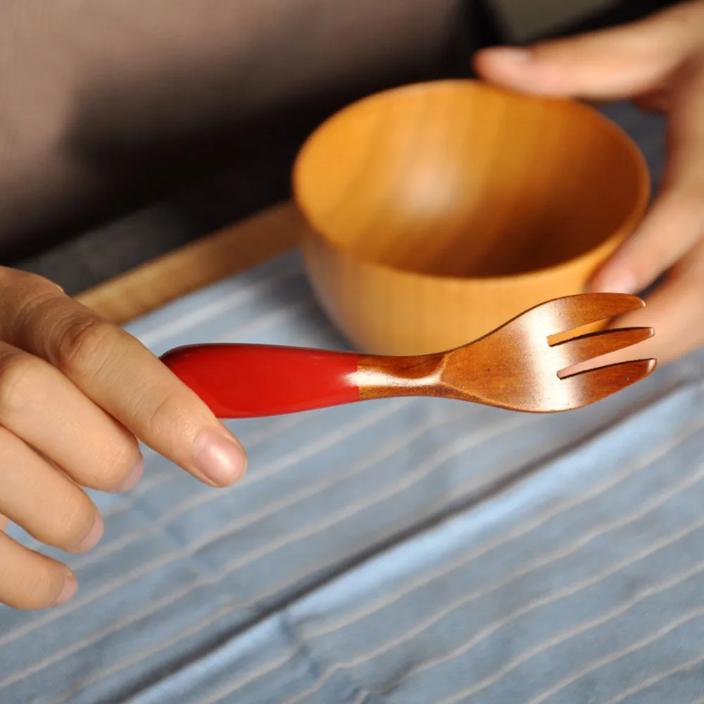 

Wooden Spoon Fork Bamboo Kitchen Cooking Utensil Tools Soup-Teaspoon Tableware the goods for kitchen