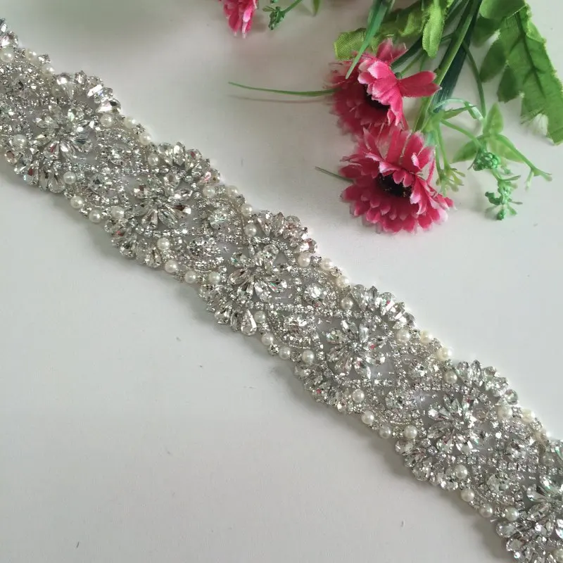 3 Yards Luxury New Sparkly Rhinestone Crystal Wedding Sash Ivory Belt Vintage Sash Handmade Stunning DIY
