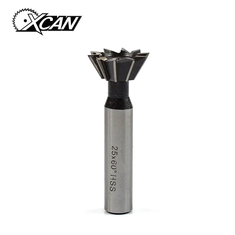 

XCAN Straight Shank Dovetail Router Cutters 25mm x 60Degree HSS Dovetail Milling Cutters End Mills CNC Milling Tools