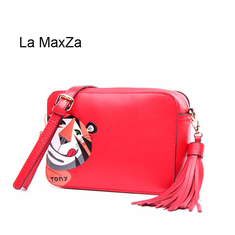 

La MaxZa Designer Luxury Handbags Fashion Genuine Leather Women Shoulder Bags Small Red Bag Fashion Simple Small Square Bag