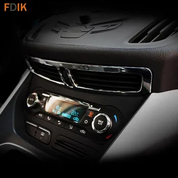 

ABS Chrome Inner Below Center Console Air Condition Vent Cover Trim Accessories for Ford Kuga Escape 2013 2014 2015