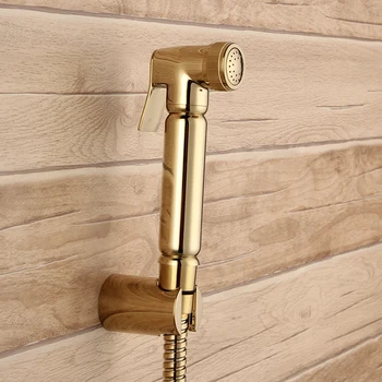 

7/8*7/8*1/2 T-adapter diverter Golden brass Sprayer hand held toilet gold bidet spray shattaf toilet shower head jet set
