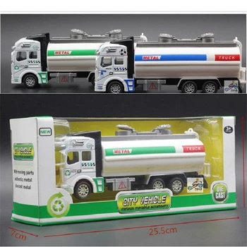 

Alloy Model Pull Back Engineering vehicle sprinkler Truck/Fuel tank car model simulation model Hot Educational toy Free Shipping