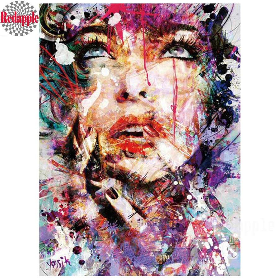

5D Diamond Embroidery Beautiful Woman Picture of Rhinestones Full Square DIY Diamond Painting Mosaic abstract girl Handmade Gift