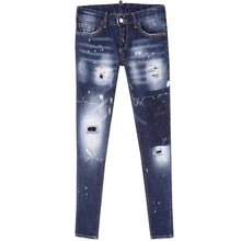 Женские джинсы Осенние новые популярные высококачественные джинсы повседневные модные рваные сломанные одежда индивидуальный дизайн Топ