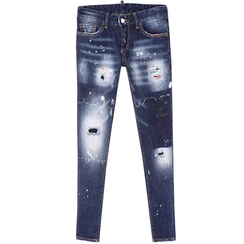 Agujero Calidad Mujeres Jeans Las Desgaste 2018 Azul Vaqueros Personalidad Último Diseño Pantalones Caliente Otoño Nuevo De Roto Casual Moda Popular Alta Del Superior tqPZSWvUw