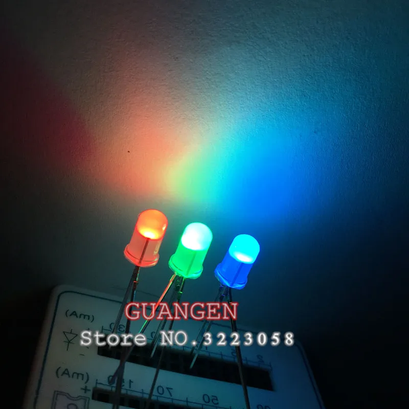 

1000pcs 5MM/F5 4Pin Red Green Blue RGB LED Diffused Common Anode(Cathode) Rgbled Multicolor Tricolor Round Emitting Diode