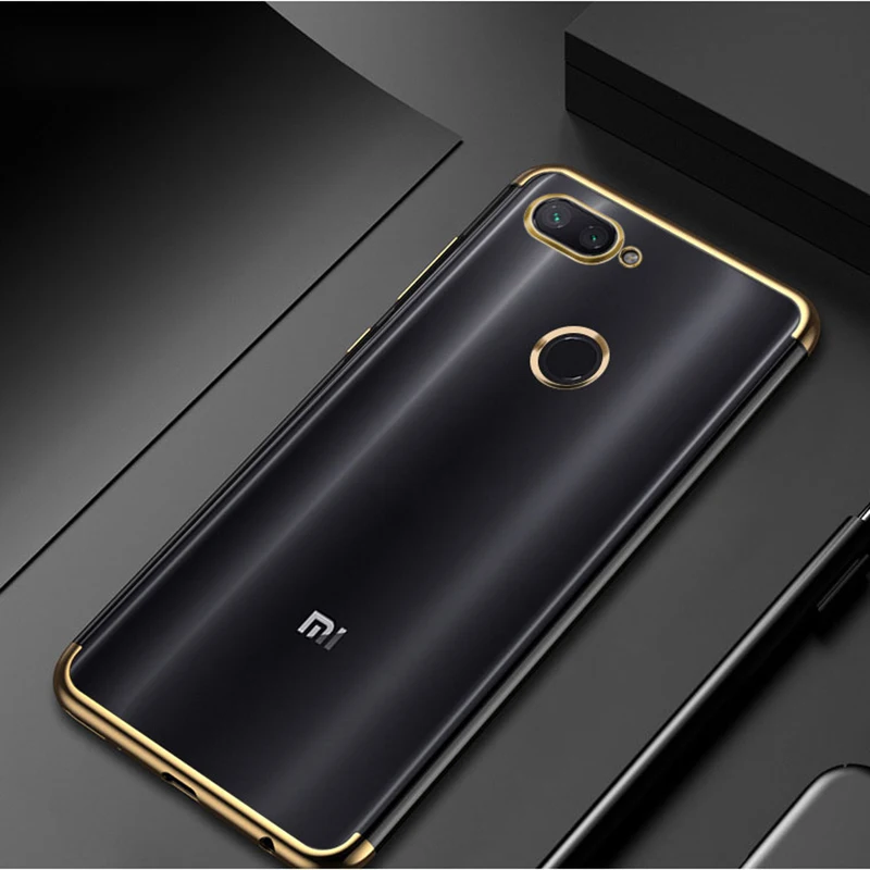 Силиконовый чехол для Xiao mi Red mi 5 Plus 6A S2 Note 4 4X5 5A 6 7 Pro mi A1 A2 5X6X6 8 Lite 9 SE Pocophone F1 покрытие прозрачный чехол - Цвет: Gold