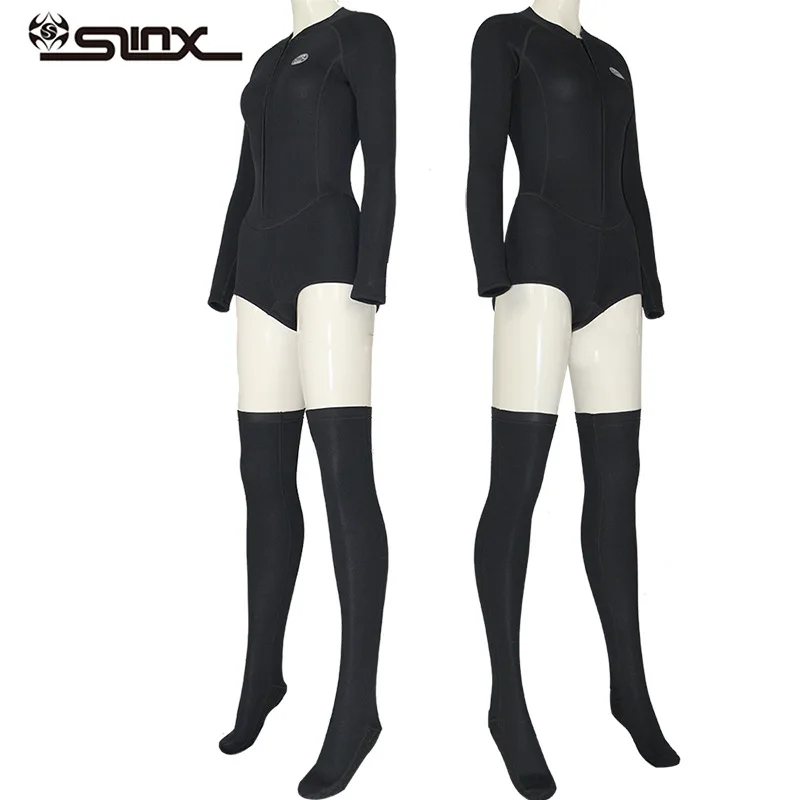 Slinx Womens 2mm spring wetsuit with long socks Bikini Cut Springsuit sleeve front zip swimming suit | Спорт и развлечения
