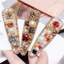 1 шт. женские шикарные хрустальные имитирующие жемчужные заколки с отверстием аксессуары для волос блестящие стразы заколки для волос