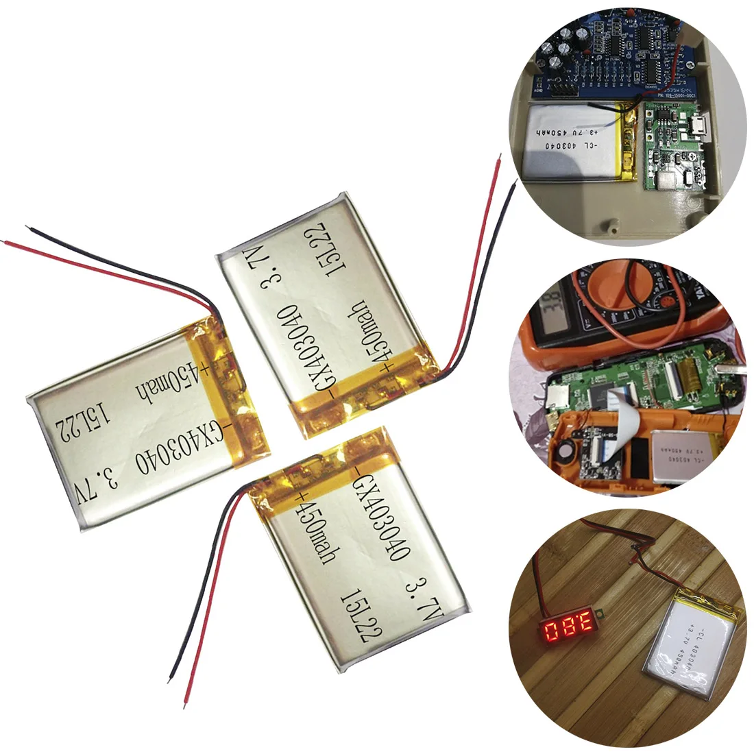 3,7 V 403040 450 мА/ч, Перезаряжаемые литий-ионный полимерный аккумулятор Li-Po батареи для Тахограф Автомобильный DVD DVR Bluetooth динамик Камера