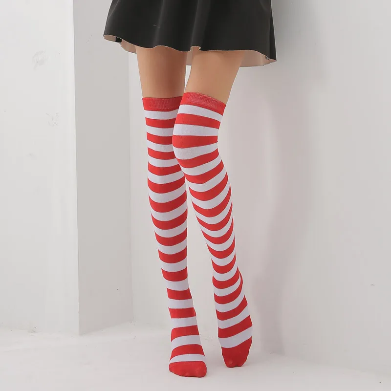 Knee Socks Girl Women Sexy Slim Striped Long Socks Autumn Christmas Halloween Easter Ball Party Costume Knee High Socks Women