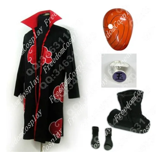 

Uzumaki Naruto Cosplay Costume Akatsuki Obito Uchiha Whole Set