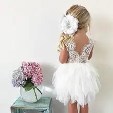 Модный детский костюм на день рождения; милая одежда на крестины для маленьких девочек; кружевное платье-пачка с бантом для малышей; вечерние платья для девочек