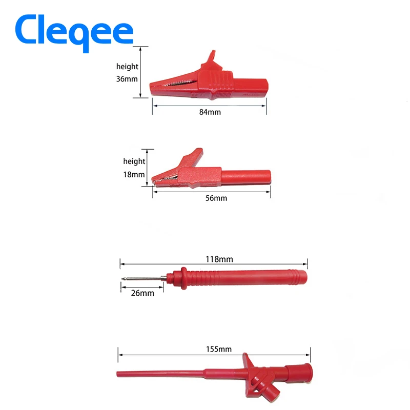 Cleqee P1800B 9 в 1 BNC электронных Тесты привести автомобильный тестовый зонд комплект мультиметр, тестер защищенный зажим «крокодил»