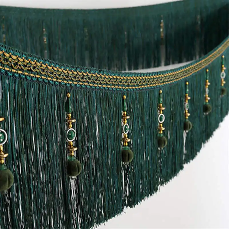 Европейский кисточкой бахрома занавески с бусинами швейная отделка DIY текстильный для дивана декор ткани