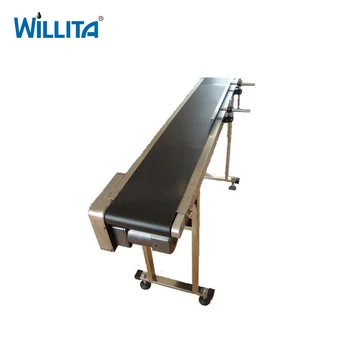 

CIJ printer Stainless steel rubber belt conveyors for mineral water bottle